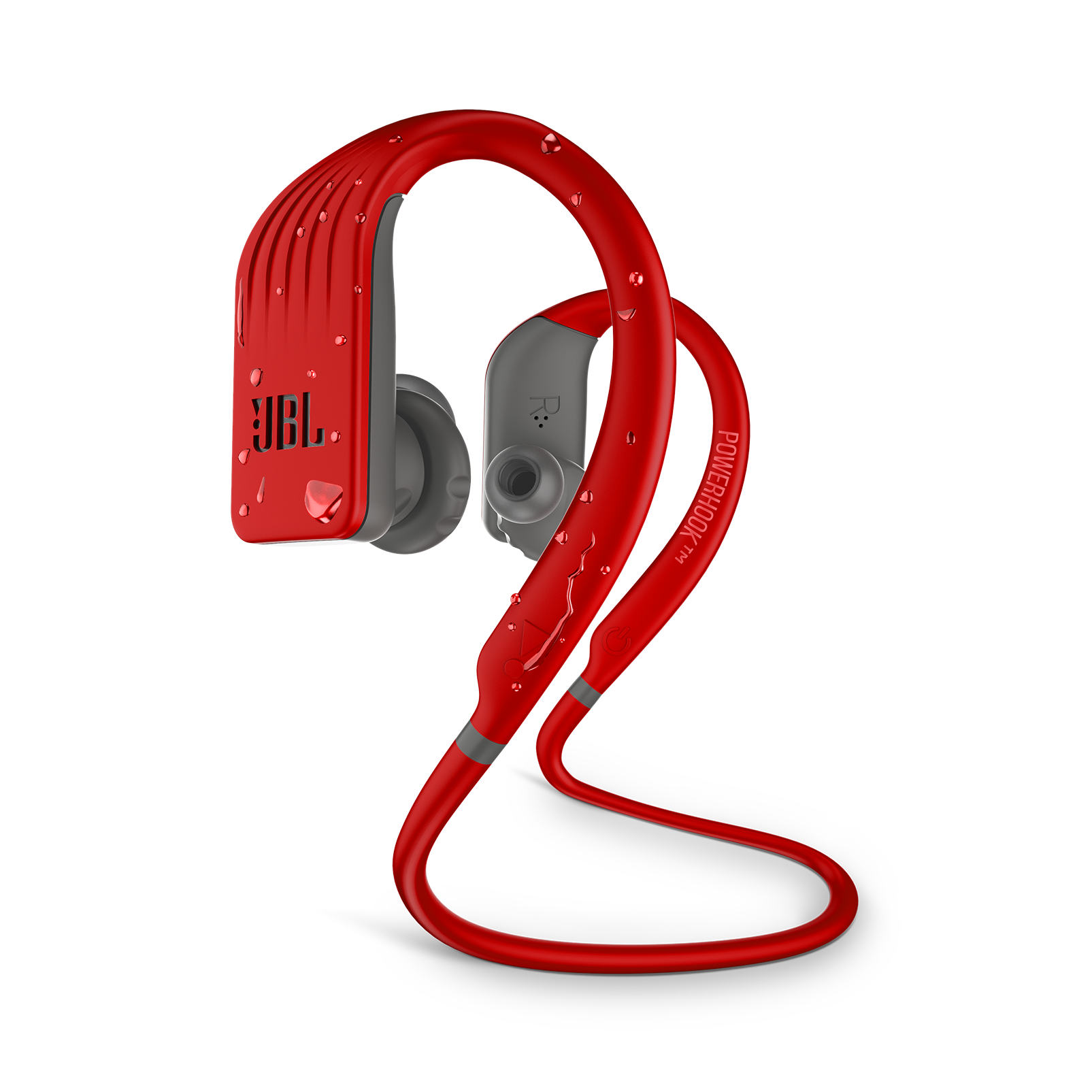 red in ear headphones