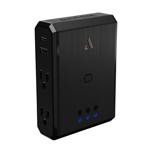 Austere III Series Power 4-Outlet With Omniport USB - Black - Austere III Series Power 4-Outlet With Omniport USB - Hero