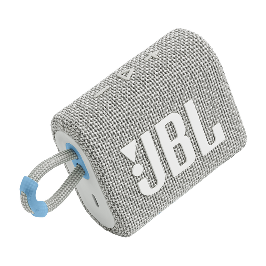 JBL Go 3 Eco - White - Ultra-portable Waterproof Speaker - Detailshot 1