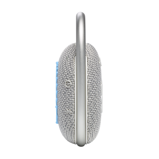 JBL Clip 4 Eco - White - Ultra-portable Waterproof Speaker - Left