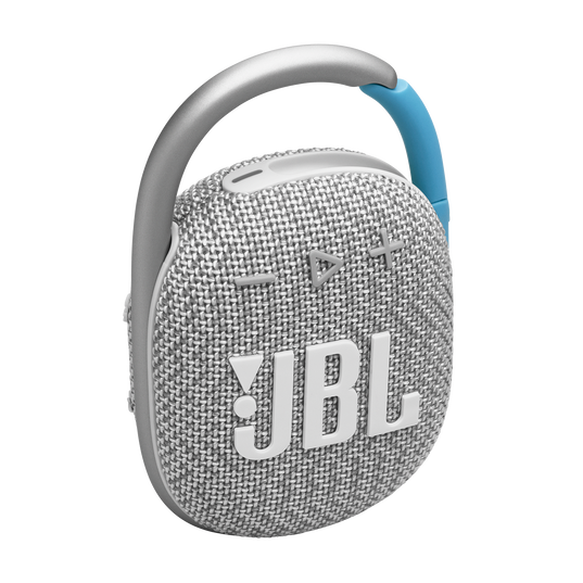 JBL Clip 4 Eco - White - Ultra-portable Waterproof Speaker - Hero