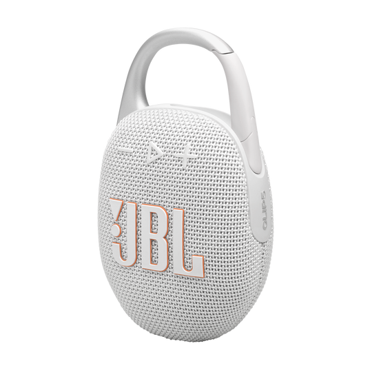 JBL Clip 5 - White - Ultra-portable waterproof speaker - Detailshot 1