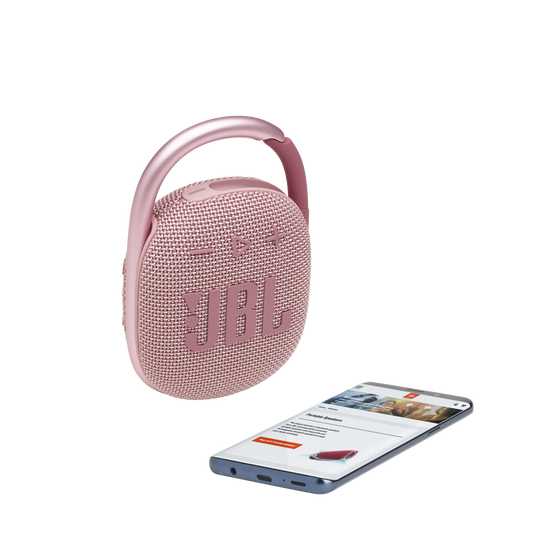 JBL Clip 4 - Pink - Ultra-portable Waterproof Speaker - Detailshot 1