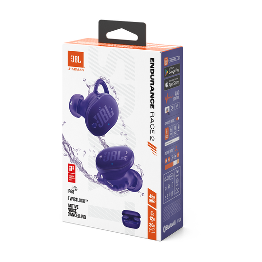 JBL Endurance Race 2 - Purple - Waterproof sports true wireless earbuds - Detailshot 15