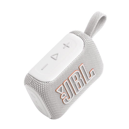 JBL Go 5 - White - Ultra-portable waterproof and drop-proof speaker with JBL legendary sound and ambient edge lighting - Detailshot 2