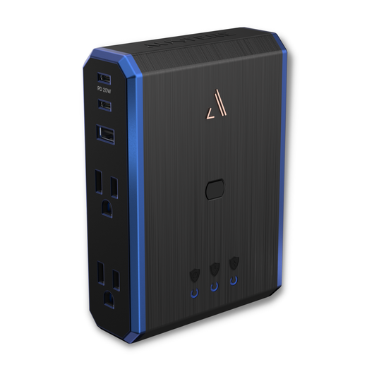 Austere V Series Power 4-Outlet With Omniport USB & 20W USB-C PD Port - Black - Austere V Series Power 4-Outlet With Omniport USB & 20W USB-C PD Port - Hero