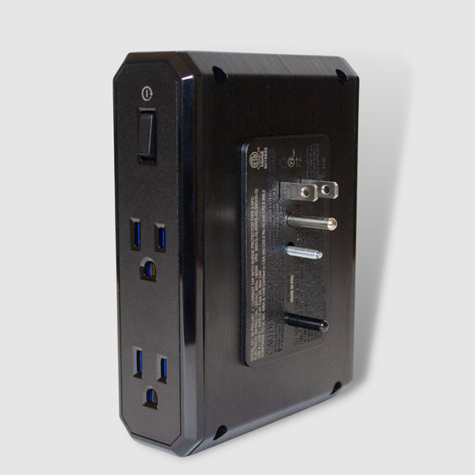 Austere III Series Power 4-Outlet With Omniport USB - Black - Austere III Series Power 4-Outlet With Omniport USB - Back