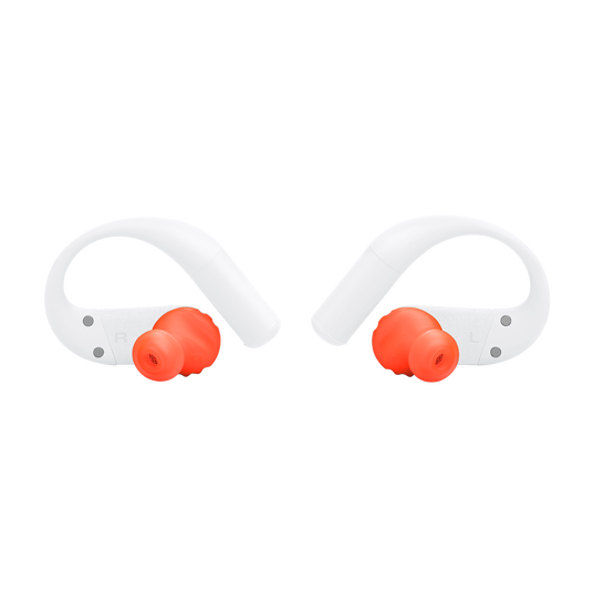 JBL Endurance Peak 4 - White / Orange - True Wireless Noise Cancelling Sport Earbuds - Right