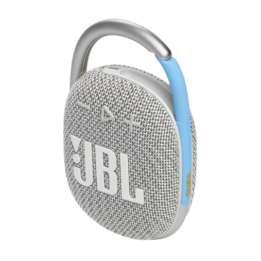 JBL Clip 4 Eco - White - Ultra-portable Waterproof Speaker - Detailshot 1