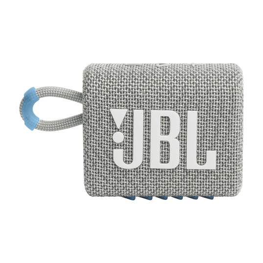 JBL Go 3 Eco - White - Ultra-portable Waterproof Speaker - Front