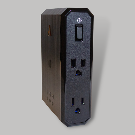 Austere III Series Power 4-Outlet With Omniport USB - Black - Austere III Series Power 4-Outlet With Omniport USB - Right