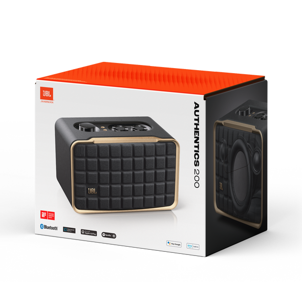 JBL Authentics 200 Smart home speaker with WiFi, Bluetooth and Voice Assistants with retro design