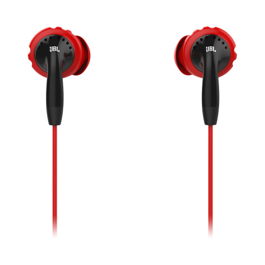 JBL Inspire 100 - Black / Red - In-ear, sport headphones with Twistlock™ Technology. - Hero